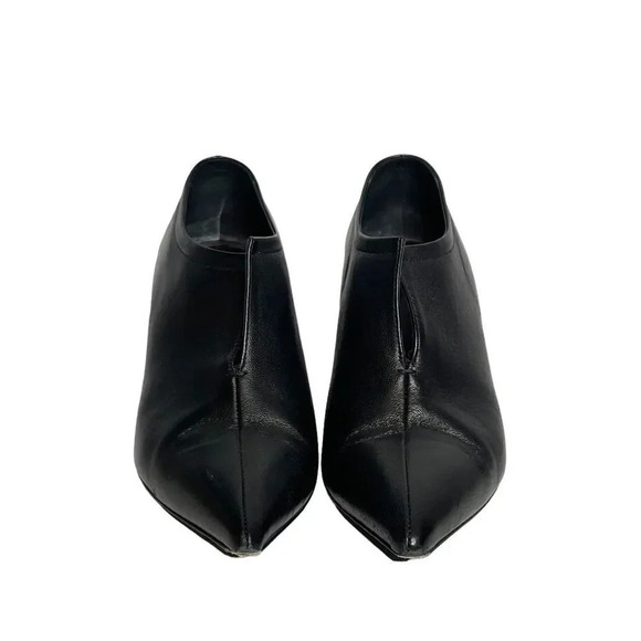 M Gemi | Shoes | M Gemi Leather Cone Heeled Ankle Boots Size  M Gemi Leather Cone Heeled Ankle Boots Size 6.5 Slip On Pointed Toe V Cut Vamp